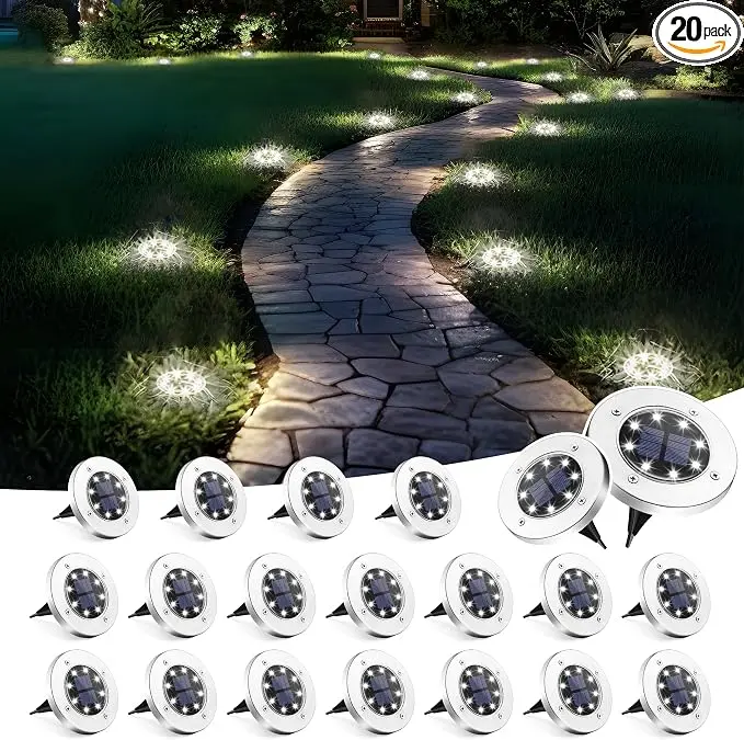 SOLPEX Solar Lights Outdoor Waterproof, 20 Pack Solar Ground Lights, Solar