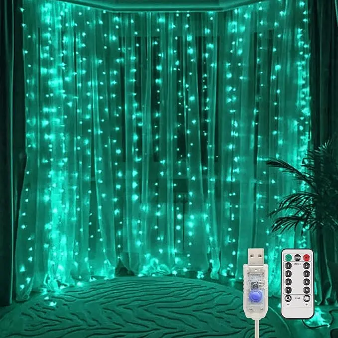 suddus Curtain Lights for Christmas, 200 Led 6.5ft x 6.5ft Hanging String