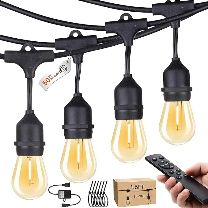 SUFEIMAS LED-Outdoor-String-Lights-Patio-Light-Outside 50FT Waterproof String