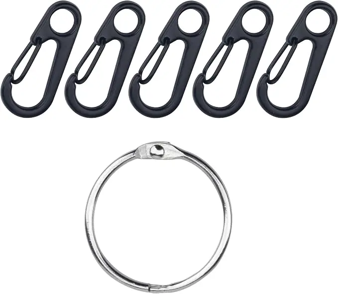 SWATOM Small Mini Carabiner Clip Tiny Spring Snap Hook Keychains Micro