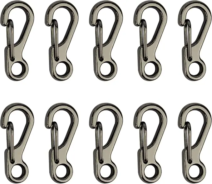 SWATOM Small Mini Carabiner Clip Tiny Spring Snap Hook Keychains Micro