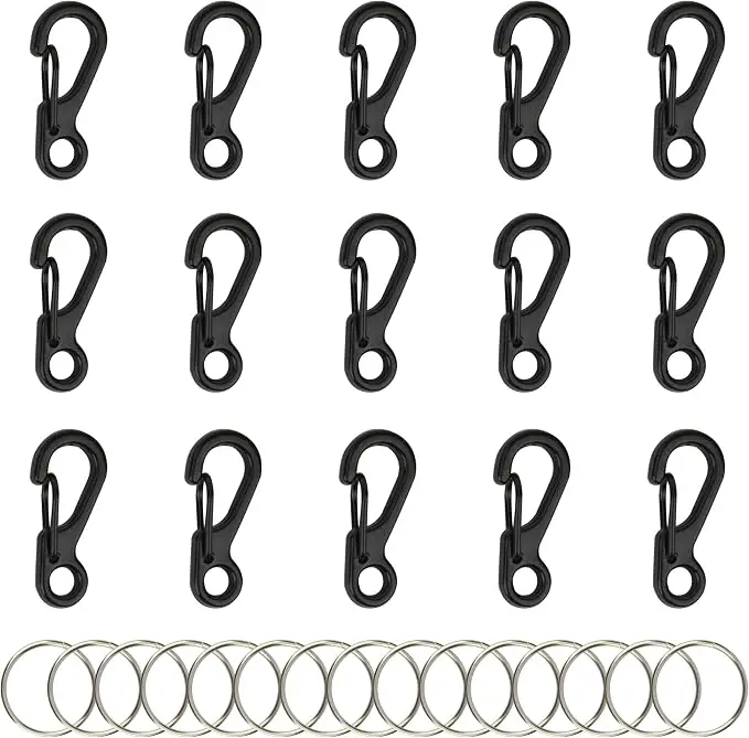 SWATOM Small Mini Carabiner Clip Tiny Spring Snap Hook Keychains Micro