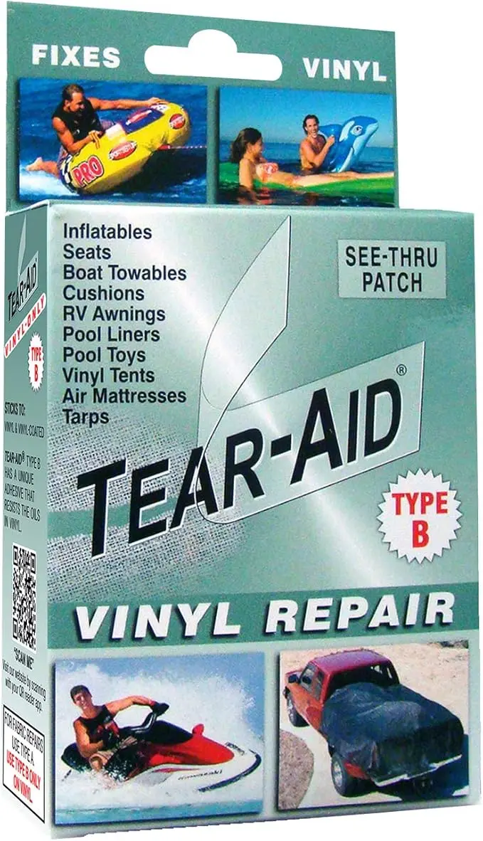TEAR-AID Vinyl Repair Kit, Type B Clear Patch