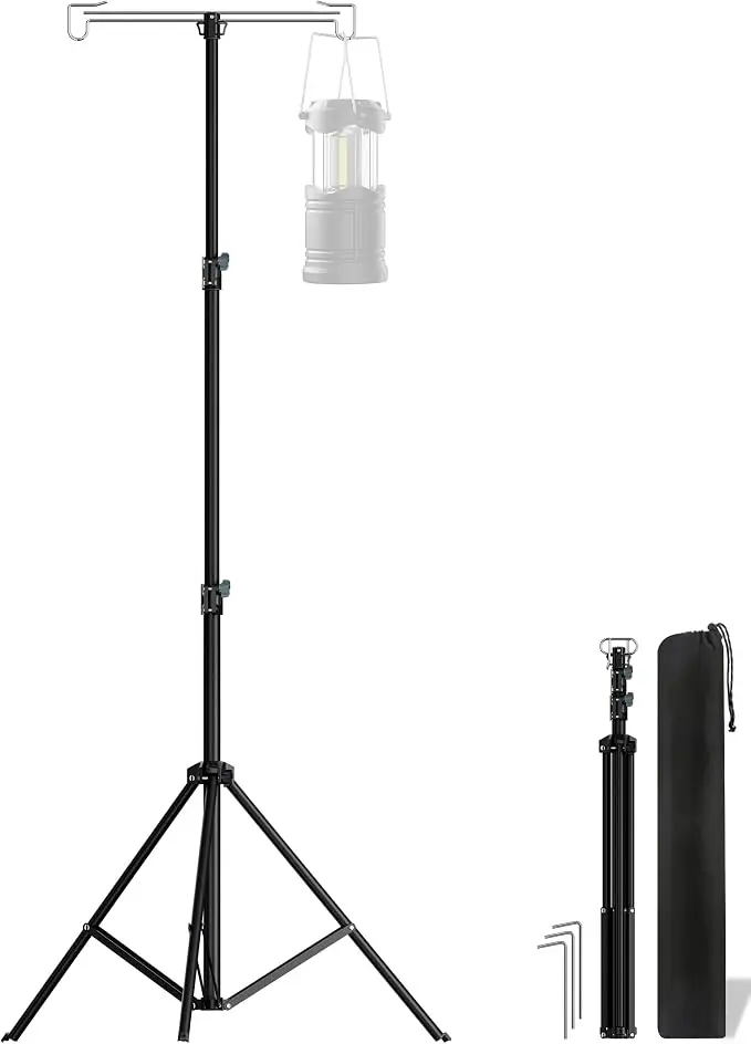 Telescopic Height Adjustable Camping Lantern Tripod Stand