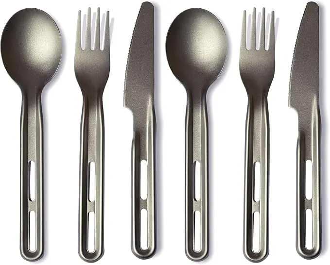 Titanium Flatware Knife Fork Spoon 2Sets