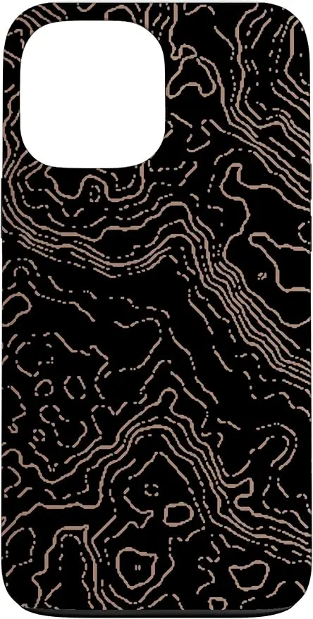 Topography Black & Brown Abstract Pattern Topographic Map Case