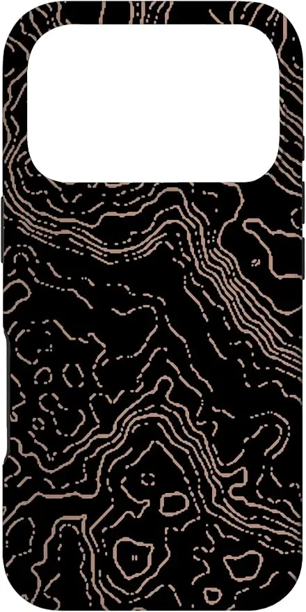 Topography Black & Brown Abstract Pattern Topographic Map Case