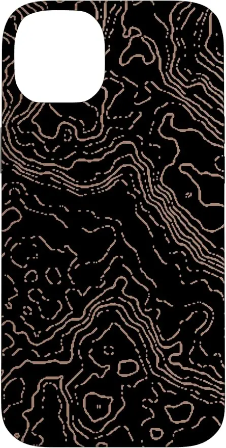 Topography Black & Brown Abstract Pattern Topographic Map Case