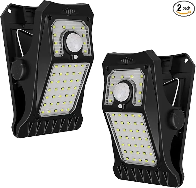Tryme 45LEDs Solar Lights Outdoor Clip Motion Sensor Lights 3 Modes 3 Mounting