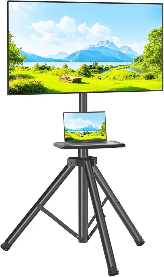 TVON TV Tripod Stand with Shelf