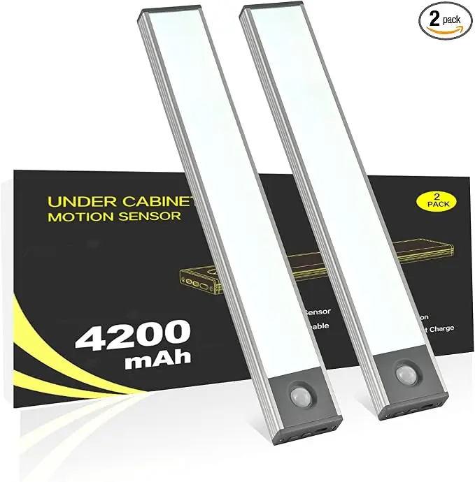Under Cabinet Lighting, 4200mAh Rechargeable Motion Sensor Light Indoor