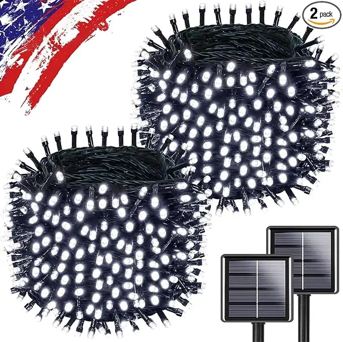 Upgrade 2Pack 500LED Solar String Lights