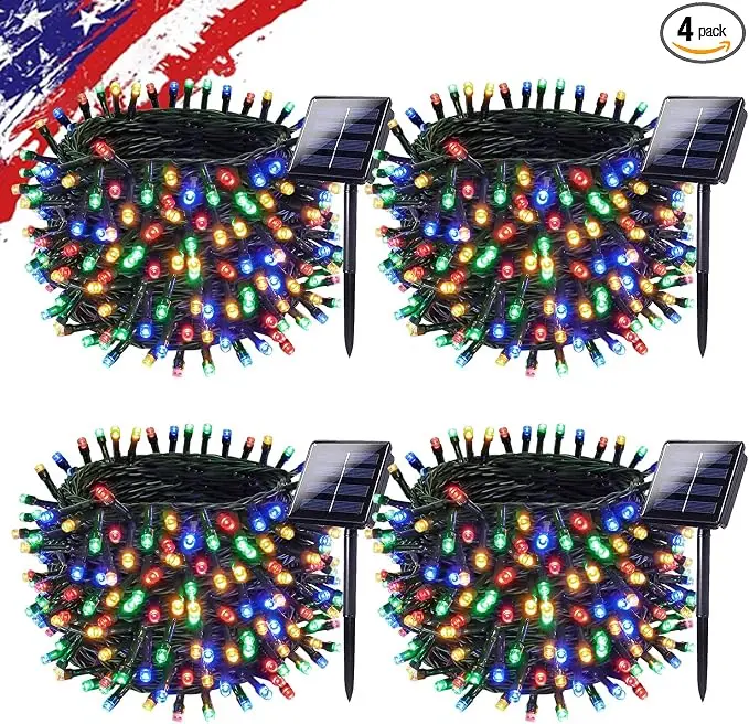Upgrade 4Pack 400LED Solar String Lights