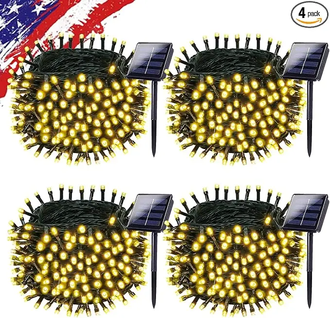 Upgrade 4Pack 400LED Solar String Lights