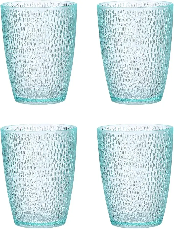 uxcell 10oz Acrylic Drinking Glasses, Light Blue