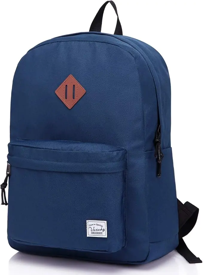 VASCHY Lightweight Backpack for School, Classic Basic Water Resistant Casual