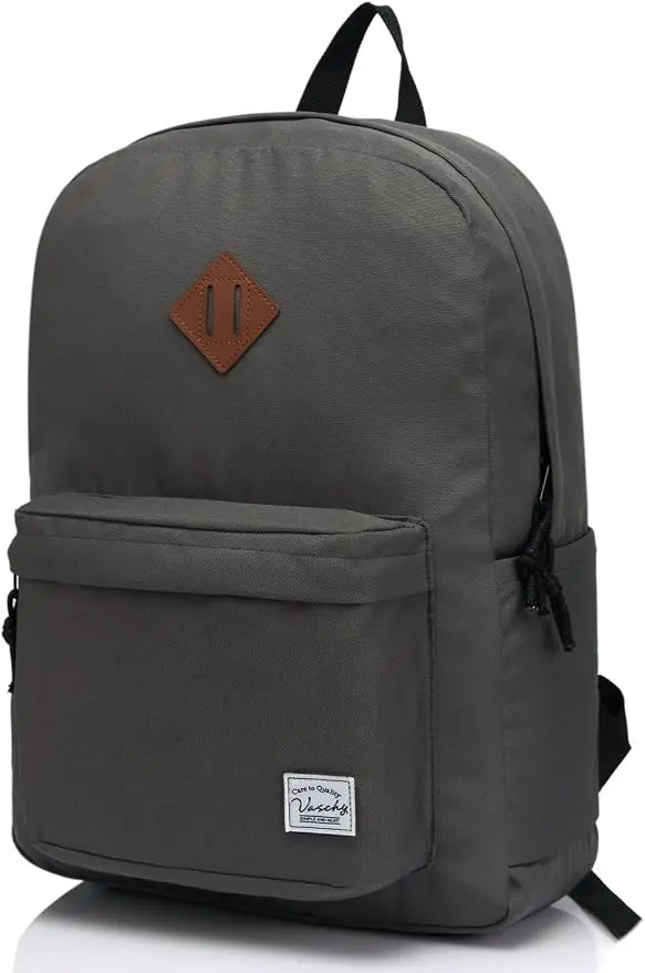 VASCHY Lightweight Backpack for School, Classic Basic Water Resistant Casual