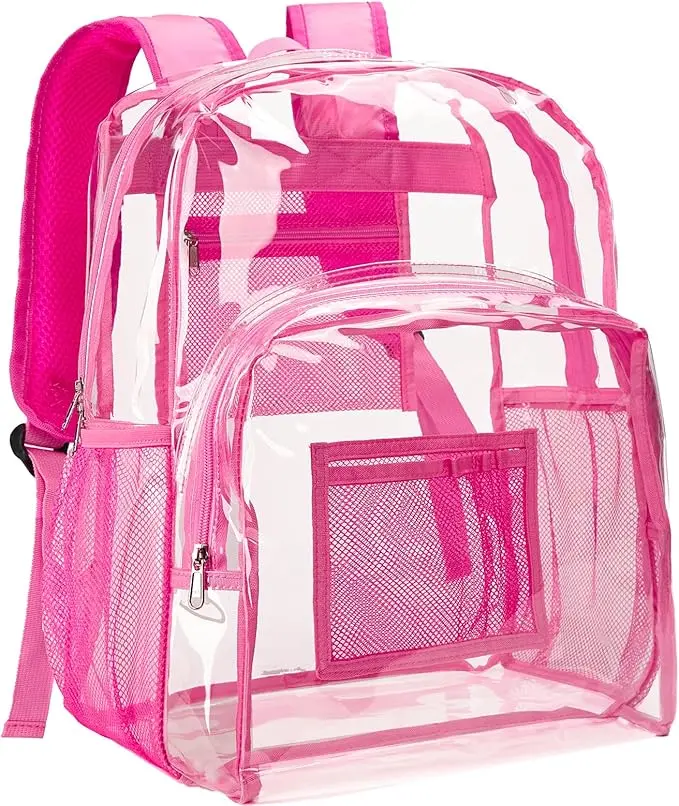 Vorspack Clear Backpack Heavy Duty PVC Transparent Backpack Extra Large Clear