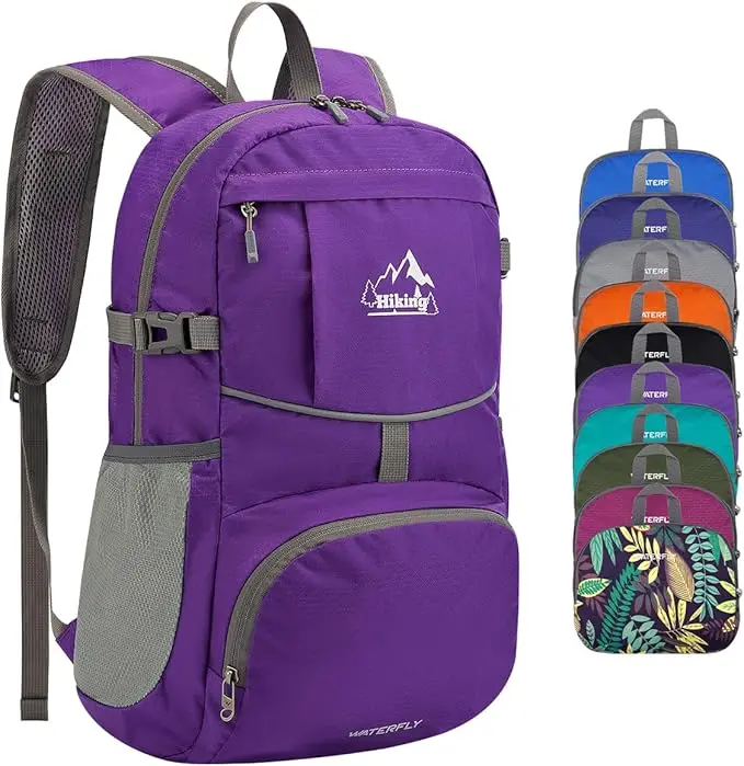 WATERFLY Hiking Foldable Daypack Backpack