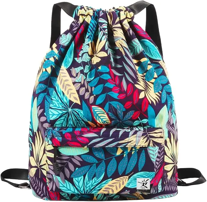 Waterproof Drawstring Bag, Gym Bag Sackpack Sports Beach Backpack