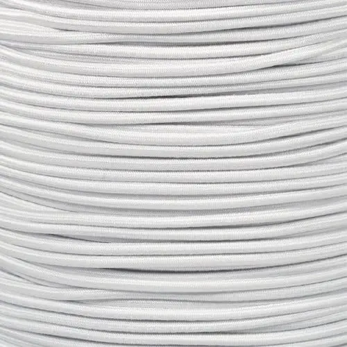 White - 1/8 Shock Cord 50'
