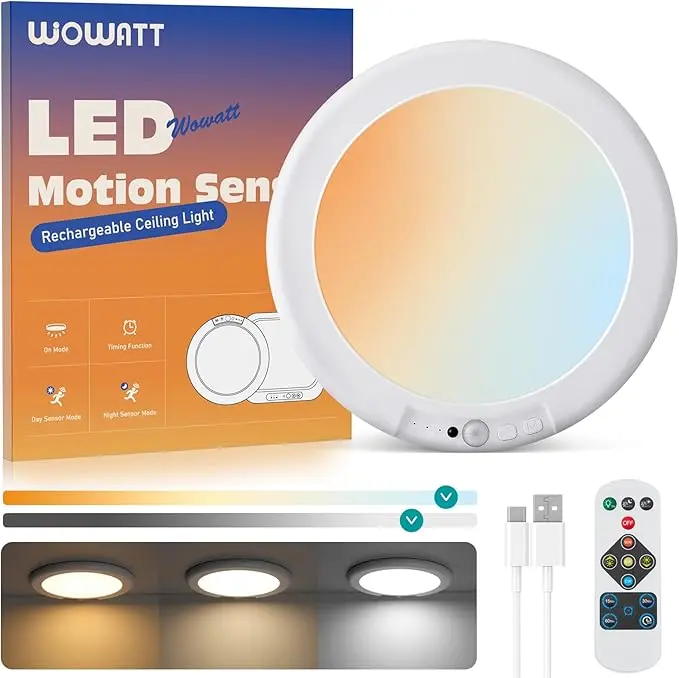 wowatt Battery Operated Ceiling Light Rechargeable Ceiling Lights