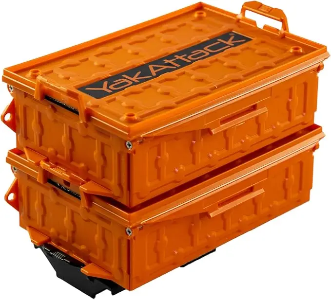 YakAttack TracPak Combo Kit – Orange | 2 Stackable Storage Boxes + Quick