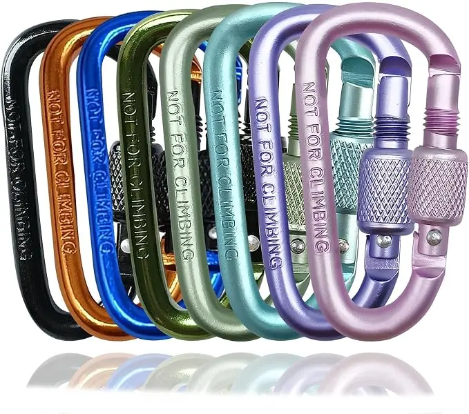 YUCHIYA 8 Pack D-Shape Carabiner Clasp