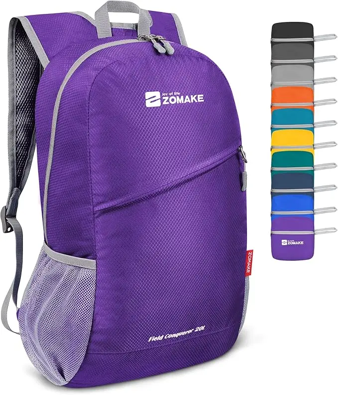 ZOMAKE Lightweight Packable Backpack 20L, Foldable Backpacks Small Daypack