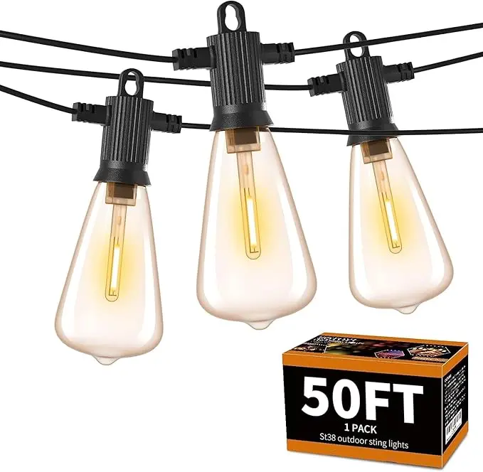 ZOTOYI Outdoor String Lights,50FT Patio Lights